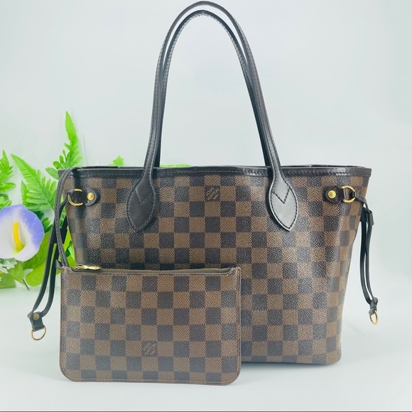 Louis Vuitton Neverfull Pm Damier Ebene with Pochette Authentic - Picture 5 of 12